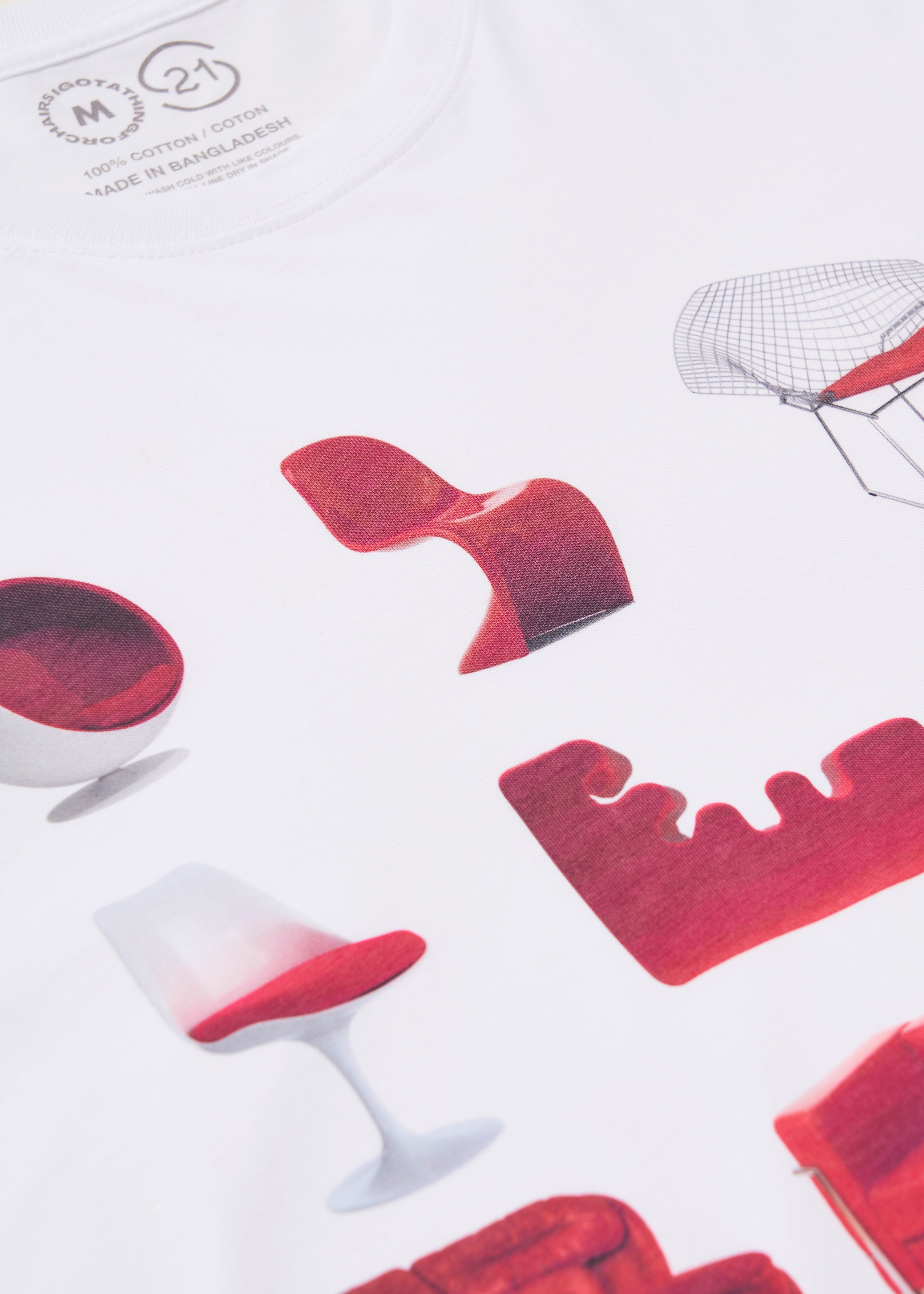 box tee midcentury chair design in red collaboration between igotathingforchairs and salon 21 nyc detail