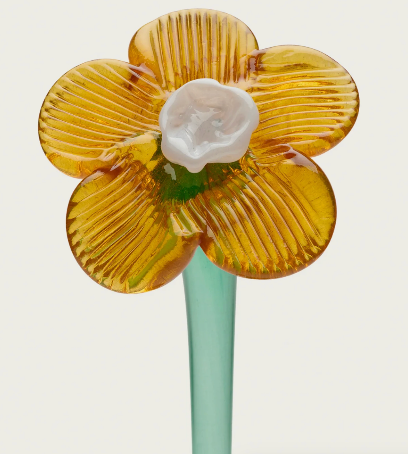 Mouthblown crystal glass flower - large