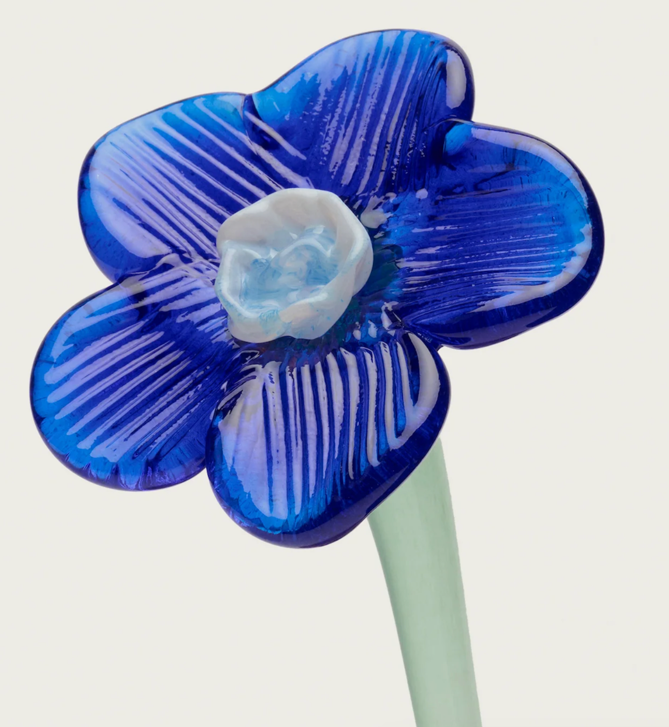 Mouthblown crystal glass flower - large