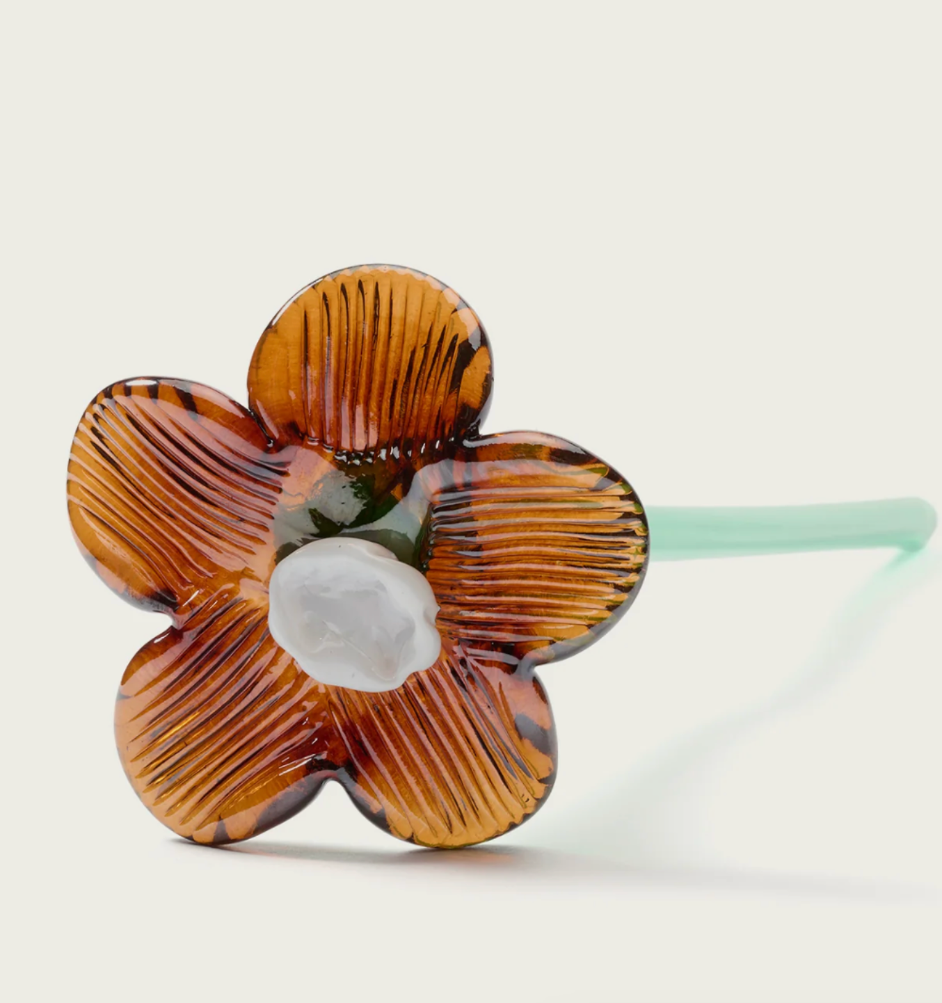 Mouthblown crystal glass flower - large