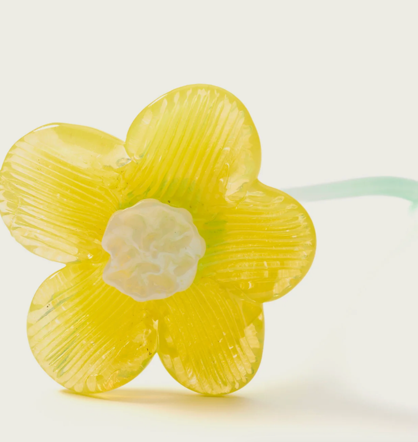 Mouthblown crystal glass flower - large