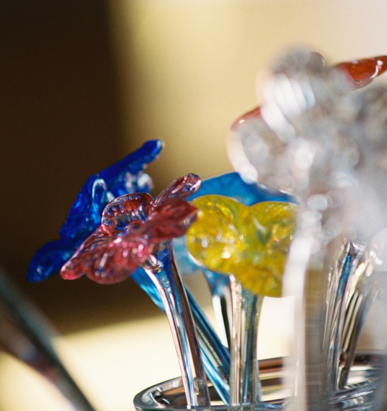 Mouthblown crystal glass flower - small