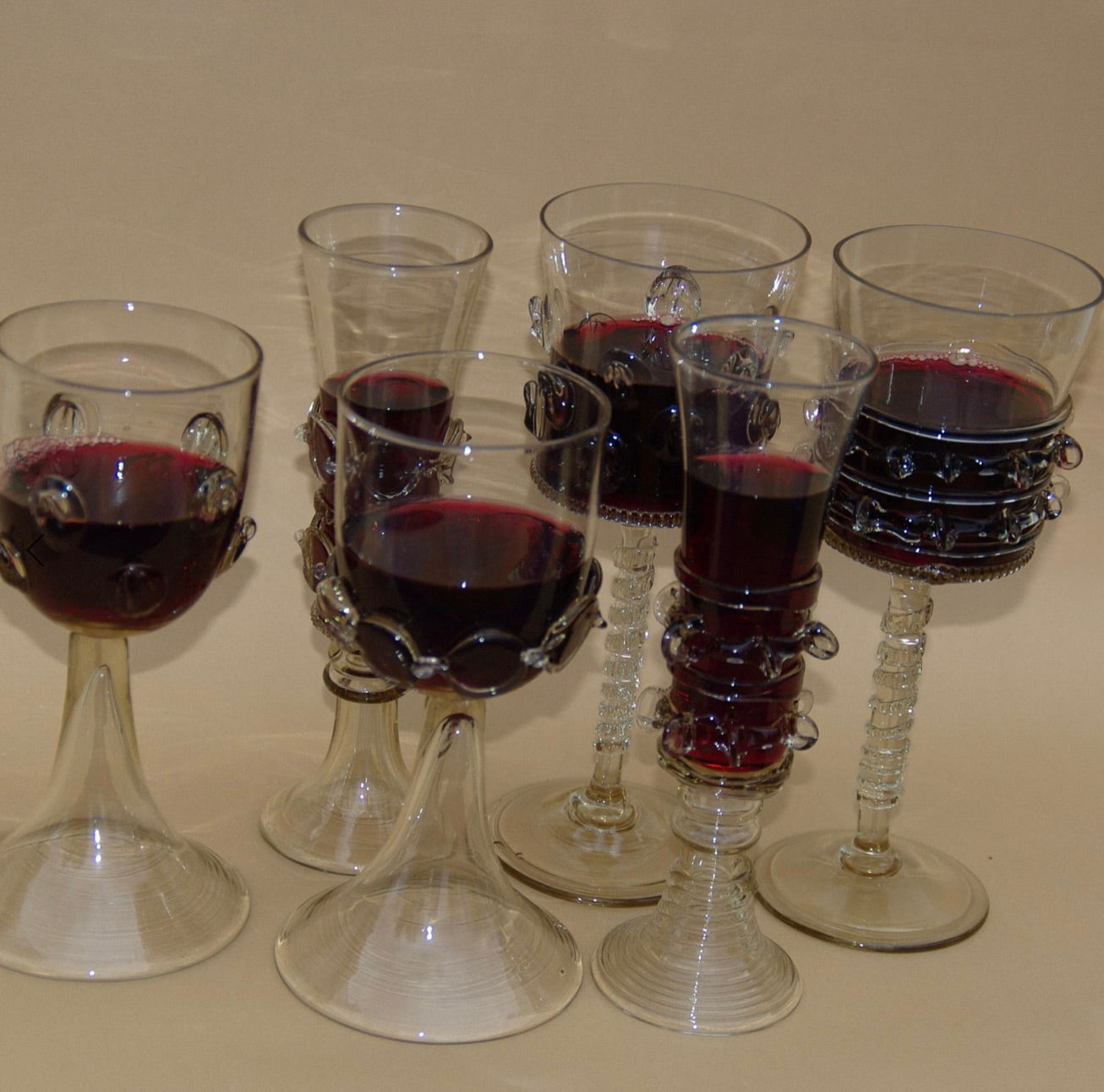 Dotted Mouthblown wine glasses