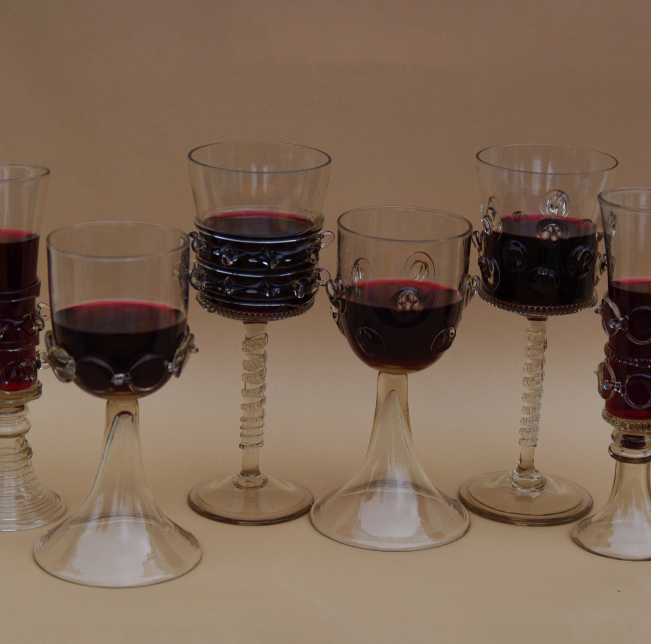 Dotted Mouthblown wine glasses