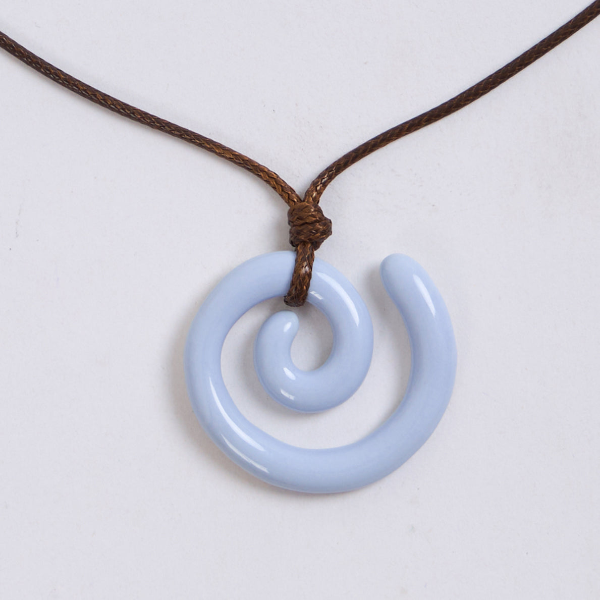 Spiral Line Necklace (Baby Blue)