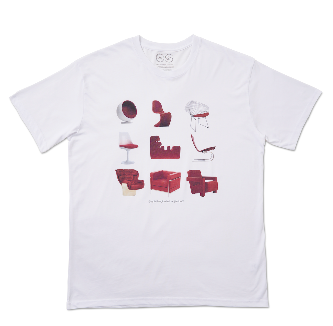 box tee midcentury chair design in red collaboration between igotathingforchairs and salon 21 nyc